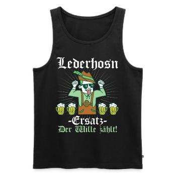 Lederhosn Ersatz Der Wille zählt - Männer Premium Bio Tank Top - Schwarz - Vorne - Michal (187cm)