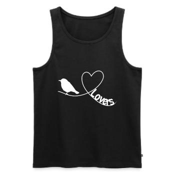 Motif d’observation des oiseaux pour Bird Keeper - Débardeur bio Premium Homme - noir - Devant - AI Model Male 178 light (178cm)