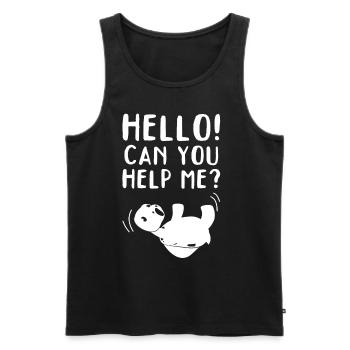 Turtle Funny Hallo! Kannst du mir helfen? Lustige - Männer Premium Bio Tank Top - Schwarz - Vorne - Michal (187cm)