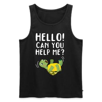 Turtle Funny Turtle Lover - Can you help me? - Men's Premium Organic Tank Top - black - Front - AI Model Male 178 light (178cm)