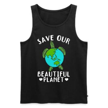 Save the turtles Save our beautiful - Men's Premium Organic Tank Top - black - Front - AI Model Male 178 light (178cm)