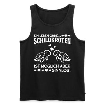 Ein Leben ohne Schildkröten ist möglich - - Männer Premium Bio Tank Top - Schwarz - Vorne - Michal (187cm)