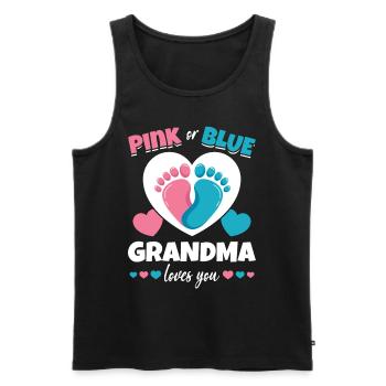 Pink or blue grandma Loves You - Men's Premium Organic Tank Top - black - Front - AI Model Male 178 light (178cm)