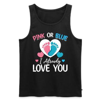 Rosa oder Blau Ich liebe dich schon Neugeborenes - Männer Premium Bio Tank Top - Schwarz - Vorne - AI Model Male 178 light (178cm)