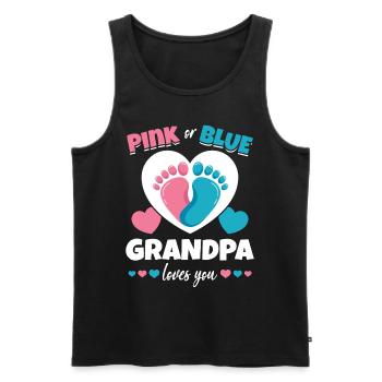 Rosa oder Blau Grandpa Loves You Schwangerschaft - Männer Premium Bio Tank Top - Schwarz - Vorne - AI Model Male 178 light (178cm)