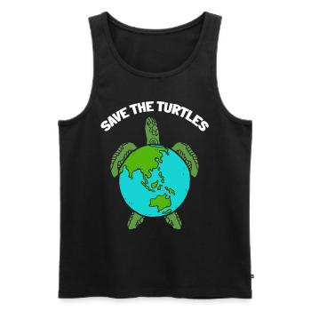 Tortues Du Jour de la Terre amoureux des tortues de mer - Débardeur bio Premium Homme - noir - Devant - Michal (187cm)