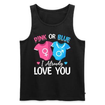 Rosa oder Blau Ich liebe dich schon - Baby - Männer Premium Bio Tank Top - Schwarz - Vorne - AI Model Male 178 light (178cm)