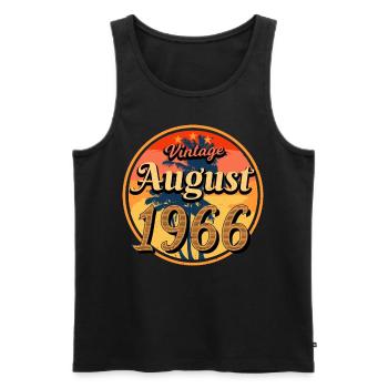 Vintage 1966 August - Männer Premium Bio Tank Top - Schwarz - Vorne - Michal (187cm)