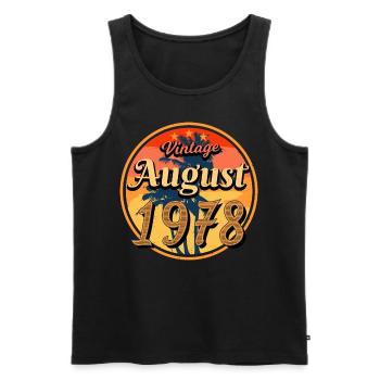 Baujahr 1978 Im August - Männer Premium Bio Tank Top - Schwarz - Vorne - Michal (187cm)