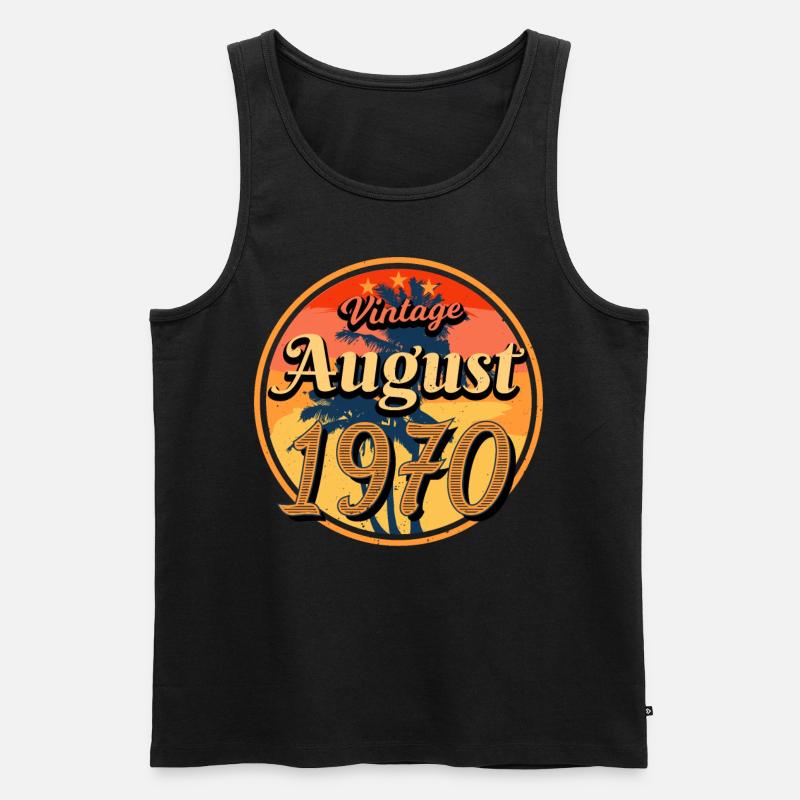 Retro 1970 August - Männer Premium Bio Tank Top - Schwarz