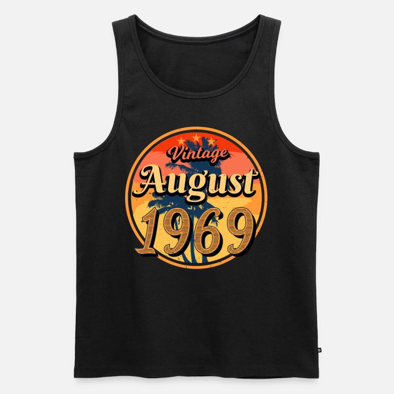 Retro 1969 August - Männer Premium Bio Tank Top - Schwarz