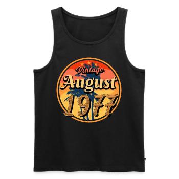 Baujahr 1977 Im August - Männer Premium Bio Tank Top - Schwarz - Vorne - Michal (187cm)