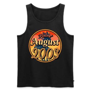 Year of birth 2003 in August - Men's Premium Organic Tank Top - black - Front - Michal (187cm)