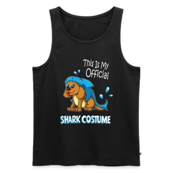 Das ist Mein Offizielles Hai Kostüm Hund Kinder - Männer Premium Bio Tank Top - Schwarz - Vorne - AI Model Male 178 light (178cm)