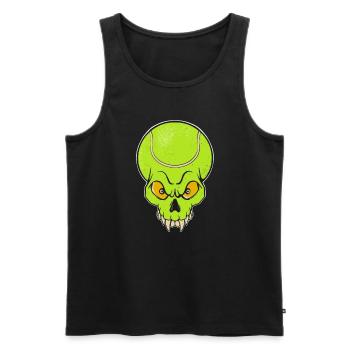 Tennis Tennis Ball Skull Tennis Player - Men's Premium Organic Tank Top - black - Front - Michal (187cm)