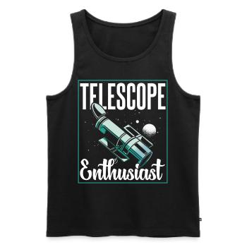 Telescope Enthusiast Space Universe Stars - Men's Premium Organic Tank Top - black - Front - Michal (187cm)