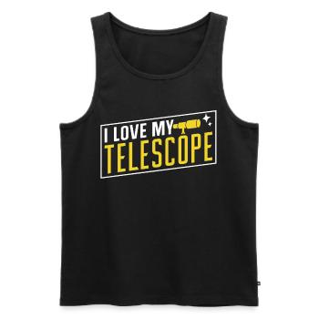Ich Liebe Mein Teleskop Weltraum Sterne Universum - Männer Premium Bio Tank Top - Schwarz - Vorne - Michal (187cm)