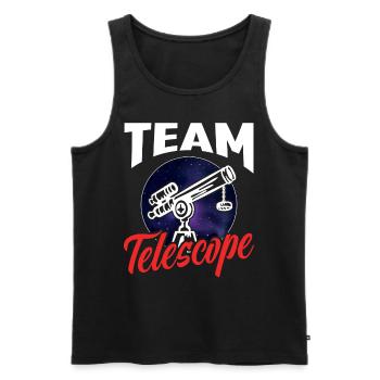 Équipe Télescope Univers Étoiles Spatiales - Débardeur bio Premium Homme - noir - Devant - Michal (187cm)