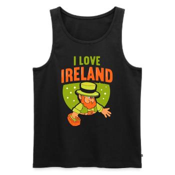 J’adore l’Irlande Irish St. Patrick’s Day - Débardeur bio Premium Homme - noir - Devant - AI Model Male 178 light (178cm)