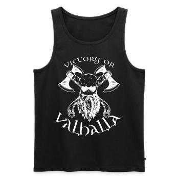 Victory or Valhalla - Männer Premium Bio Tank Top - Schwarz - Vorne - AI Model Male 178 light (178cm)