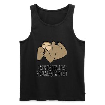 Offizielles Schlafshirt - Nachdenkliches Faultier - Männer Premium Bio Tank Top - Schwarz - Vorne - Michal (187cm)