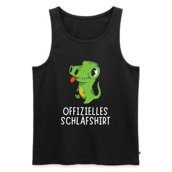 Offizielles Schlafshirt - Süßer Baby Aligator - Männer Premium Bio Tank Top - Schwarz - Vorne - Michal (187cm)