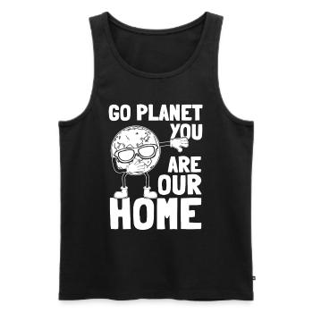 Dabbing Planet Go Planet You are our home - Men's Premium Organic Tank Top - black - Front - Michal (187cm)
