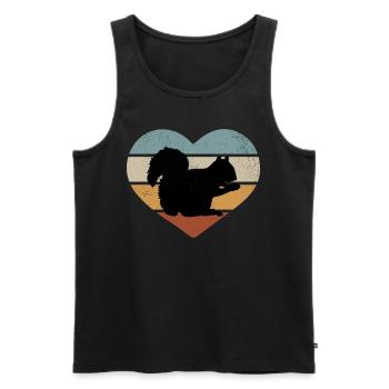 Squirrel lover, cute - Men's Premium Organic Tank Top - black - Front - AI Model Male 178 light (178cm)