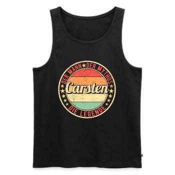 Carsten Der Mann Der Mythos Die Legende - Männer Premium Bio Tank Top - Schwarz - Vorne - AI Model Male 178 light (178cm)