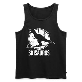 Lustiger Skisaurus Skifahren Dino Ski Dino - Männer Premium Bio Tank Top - Schwarz - Vorne - Michal (187cm)