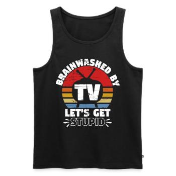 By TV Lets Get Stupid - Men's Premium Organic Tank Top - black - Front - Michal (187cm)