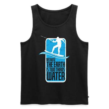 Earth Is Two Thirts Water - Men's Premium Organic Tank Top - black - Front - Michal (187cm)