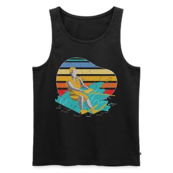 Water Skiing Summer Fun - Men's Premium Organic Tank Top - black - Front - AI Model Male 178 light (178cm)