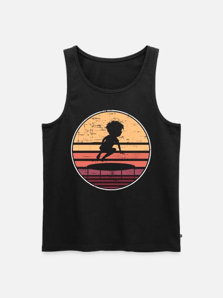 Trampoline Artwork Cute Trampolining - Men's Premium Organic Tank Top - black