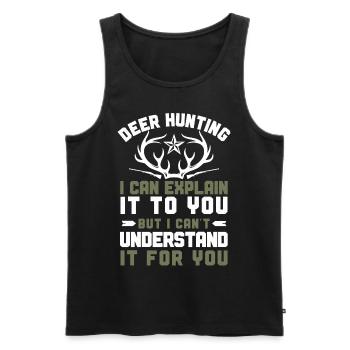 Buck Deer Hunting Hunter Vintage - Men's Premium Organic Tank Top - black - Front - Michal (187cm)