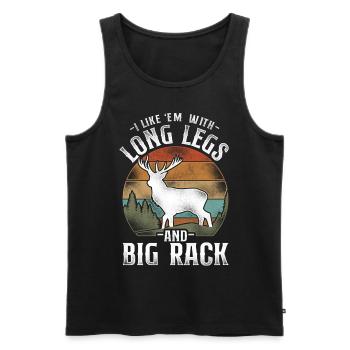 Buck Deer Hunting Hunter Vintage - Männer Premium Bio Tank Top - Schwarz - Vorne - AI Model Male 178 light (178cm)