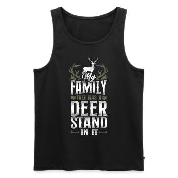 Buck Deer Hunting Hunter Vintage - Débardeur bio Premium Homme - noir - Devant - Michal (187cm)