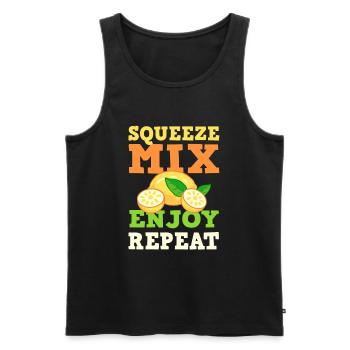 Squeeze Mix Profitez de Répéter Lemonde Stand Boss - Débardeur bio Premium Homme - noir - Devant - AI Model Male 178 light (178cm)