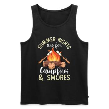 Nuits d’été Feux de camp et Smores - Débardeur bio Premium Homme - noir - Devant - Michal (187cm)