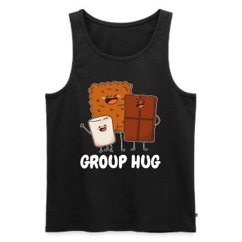 Group Hug - Männer Premium Bio Tank Top - Schwarz - Vorne - AI Model Male 178 light (178cm)