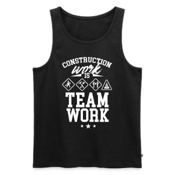 Construction work is teamwork Construction site Construction Teamwork - Men's Premium Organic Tank Top - black - Front - AI Model Male 178 light (178cm)