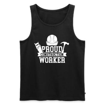 Proud construction worker Construction site Team Construction Teamwork - Men's Premium Organic Tank Top - black - Front - AI Model Male 178 light (178cm)