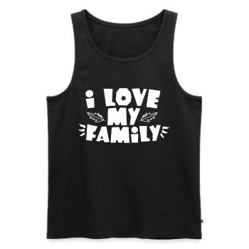 J’adore mon équipe de réunion de famille douce - Débardeur bio Premium Homme - noir - Devant - AI Model Male 178 light (178cm)