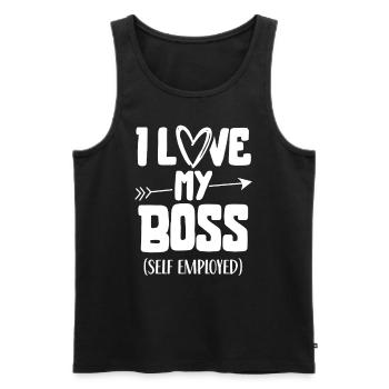 Ich Liebe Meinen Chef Selbstständig Freelancer - Männer Premium Bio Tank Top - Schwarz - Vorne - AI Model Male 178 light (178cm)