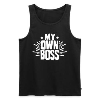 My Own Boss Freelancer Self-employed - Men's Premium Organic Tank Top - black - Front - AI Model Male 178 light (178cm)