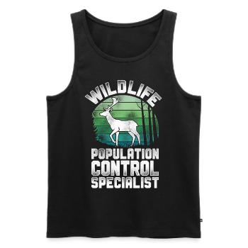 Buck Deer Hunting Hunter Vintage - Männer Premium Bio Tank Top - Schwarz - Vorne - AI Model Male 178 light (178cm)