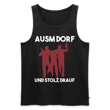 Dorfleben Spruch - Männer Premium Bio Tank Top - Schwarz - Vorne - AI Model Male 178 light (178cm)