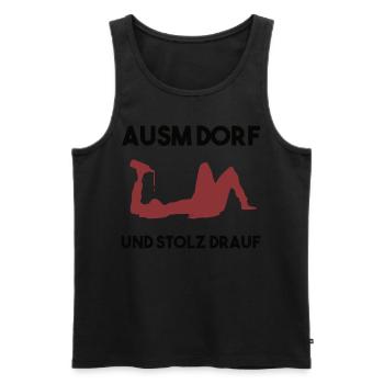 Dorfleben Spruch - Männer Premium Bio Tank Top - Schwarz - Vorne - AI Model Male 178 light (178cm)