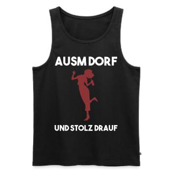 Dorfleben Spruch - Männer Premium Bio Tank Top - Schwarz - Vorne - AI Model Male 178 light (178cm)