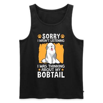 Old English Shepherd thought of Bobtail - Men's Premium Organic Tank Top - black - Front - Michal (187cm)